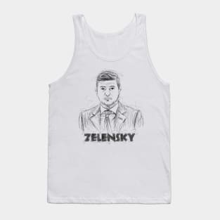 Zelenskyy scribble art. Tank Top